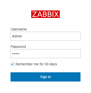 Zabbix login